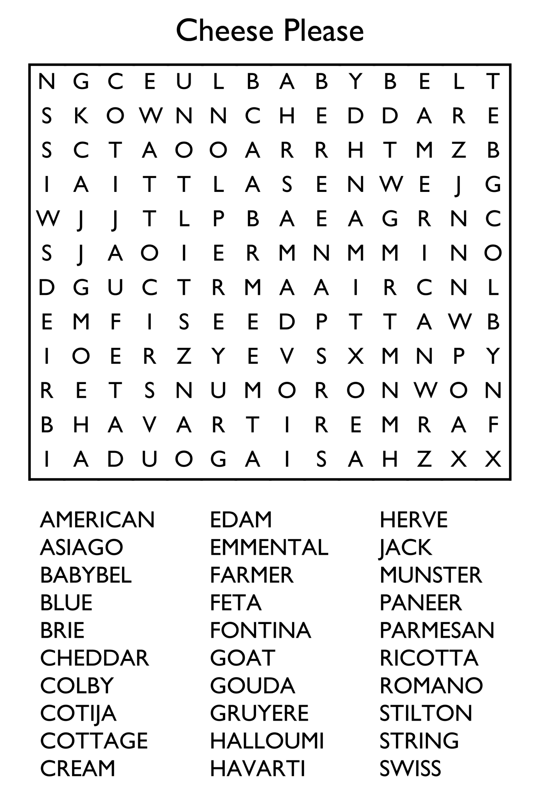 10 free printable word search puzzles