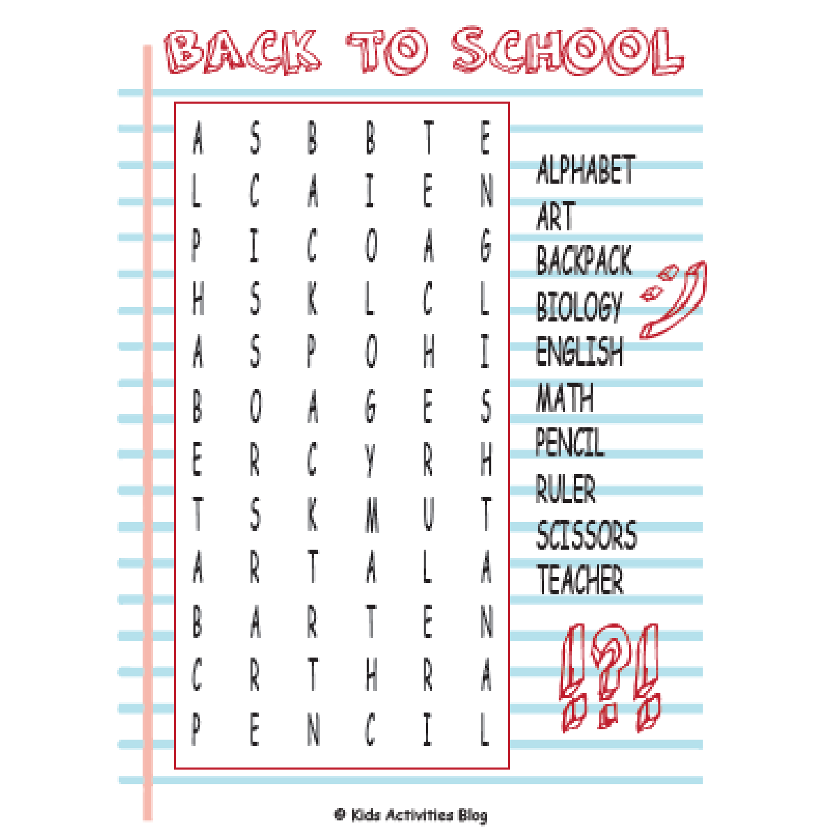 Free Printable Kids Word Search Pages
