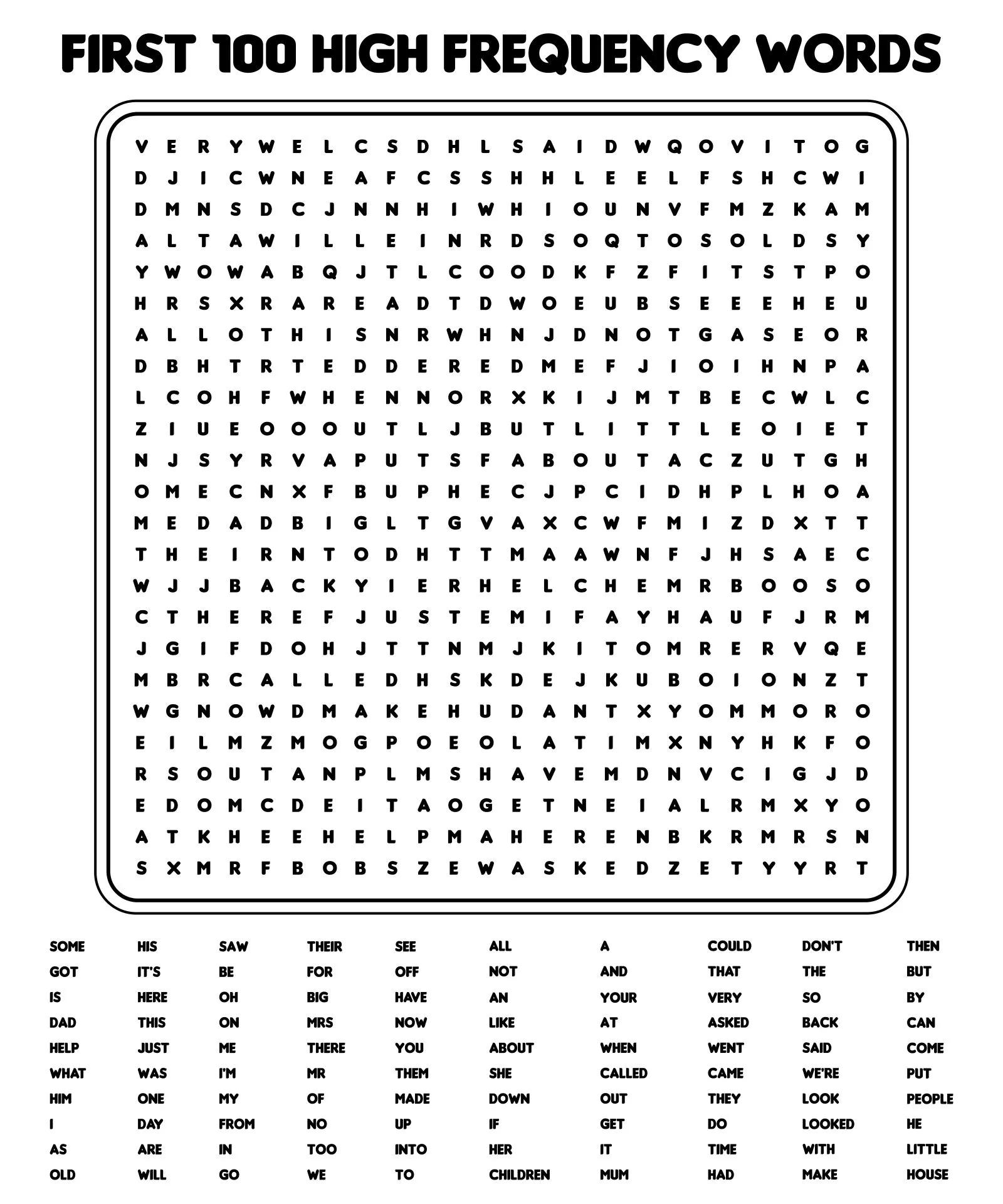 Word Searches 100 Words