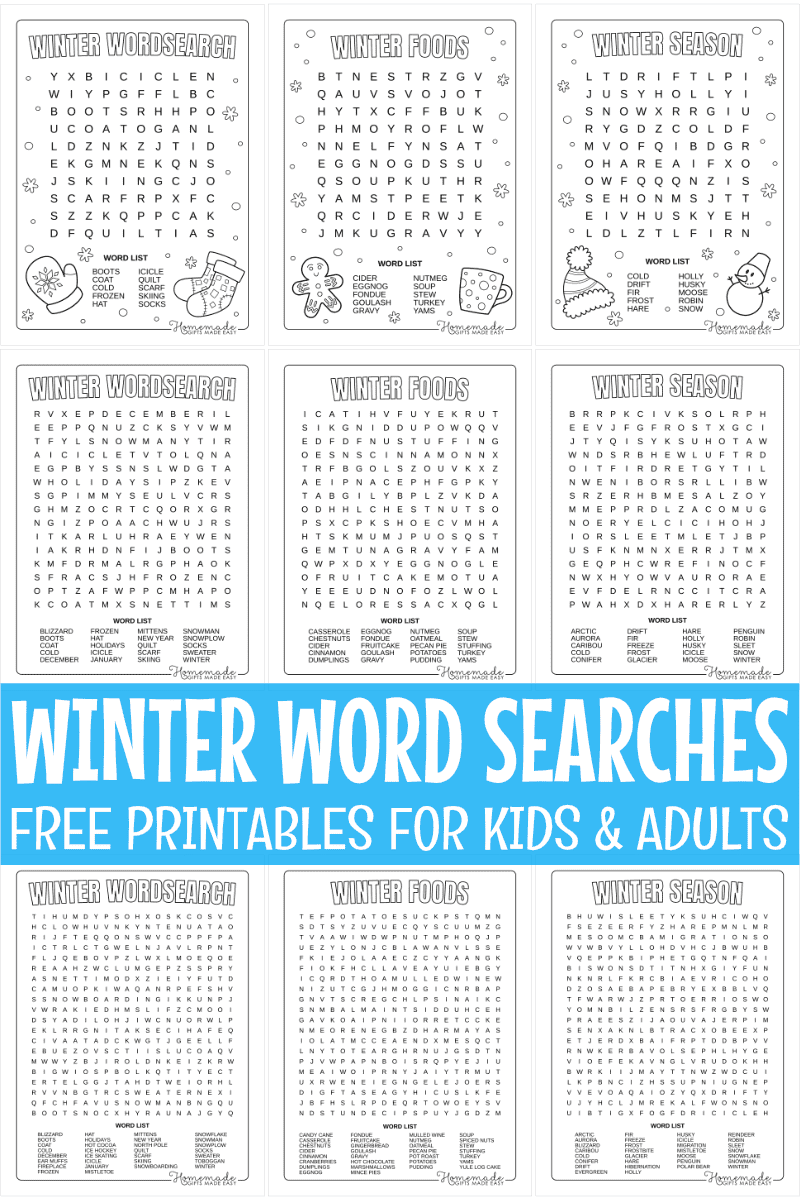 18 Best Free Printable Winter Word Search Puzzles For Kids 18 Best Free Printable Winter Word Search Puzzles For Kids