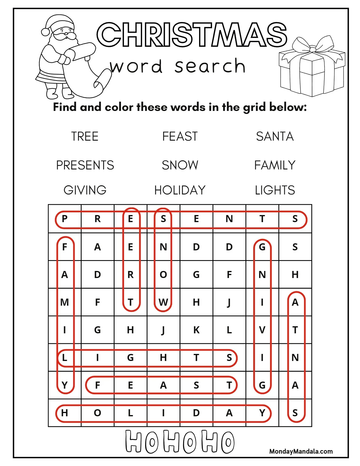 18 christmas word searches free pdf printables
