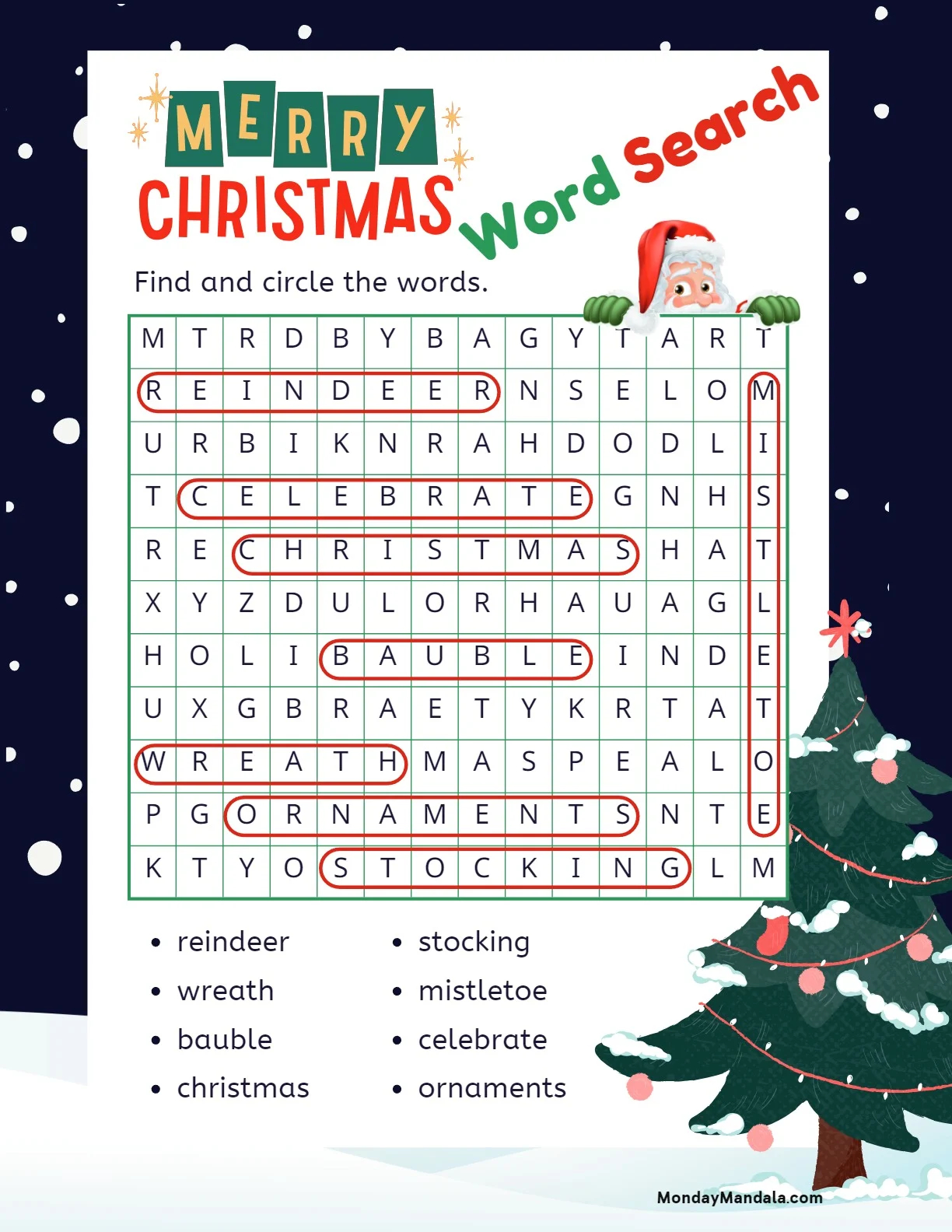 18 christmas word searches free pdf printables