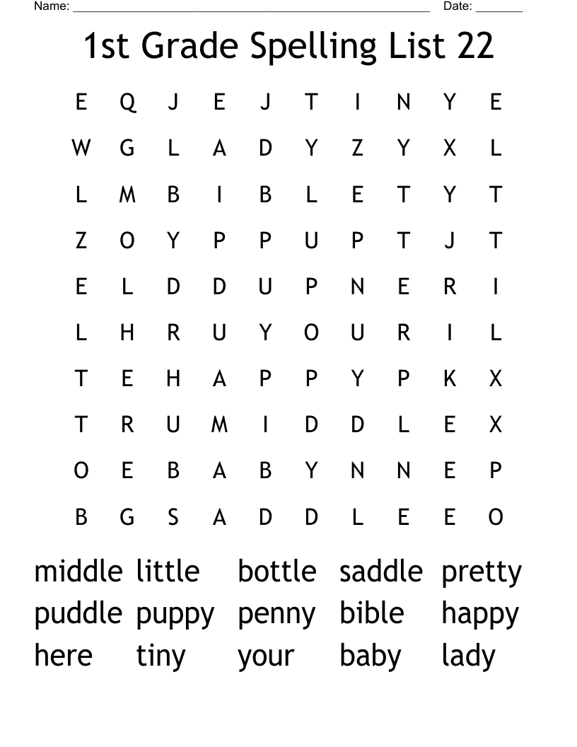 1st Grade Spelling List 22 Word Search WordMint 1st Grade Spelling List 22 Word Search WordMint