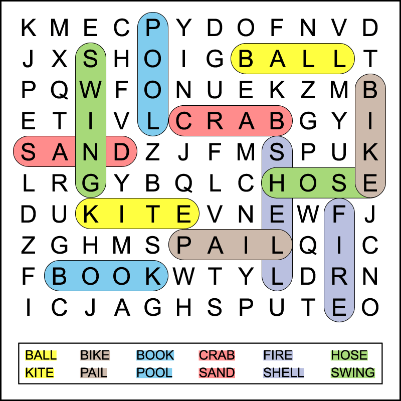 1st Grade Summer Word Search Tree Valley Academy