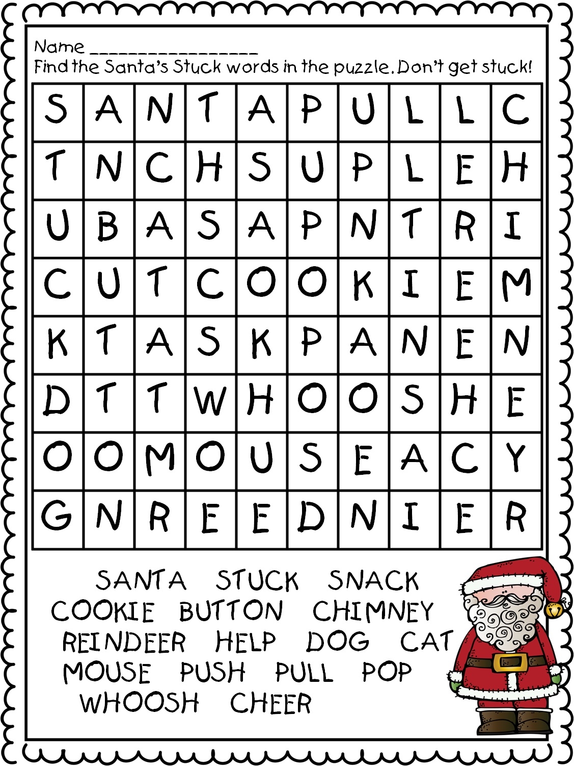 First Grade Word Search Printable Free