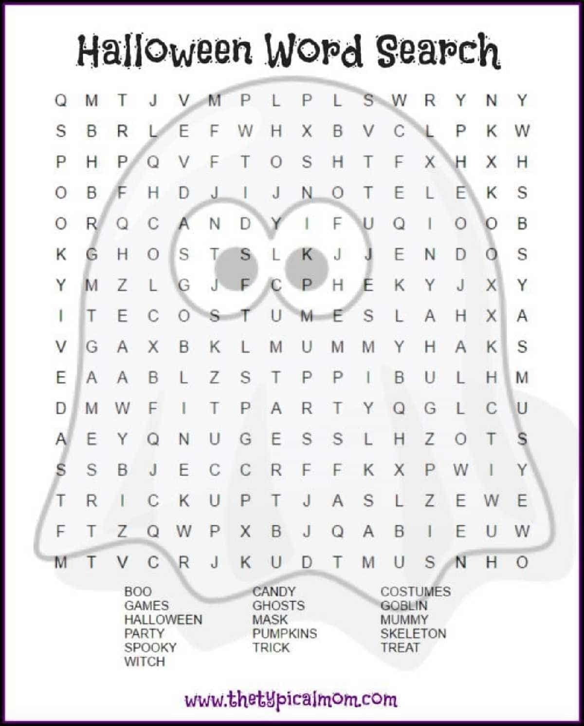 2 Free Halloween Word Search Printables For All Ages Worksheets Library