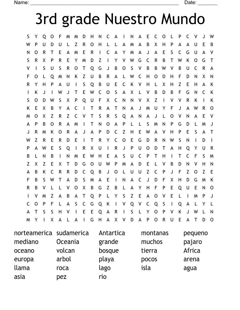 3rd Grade Word Search Free Printable 3rd Grade Word Search Free Printable