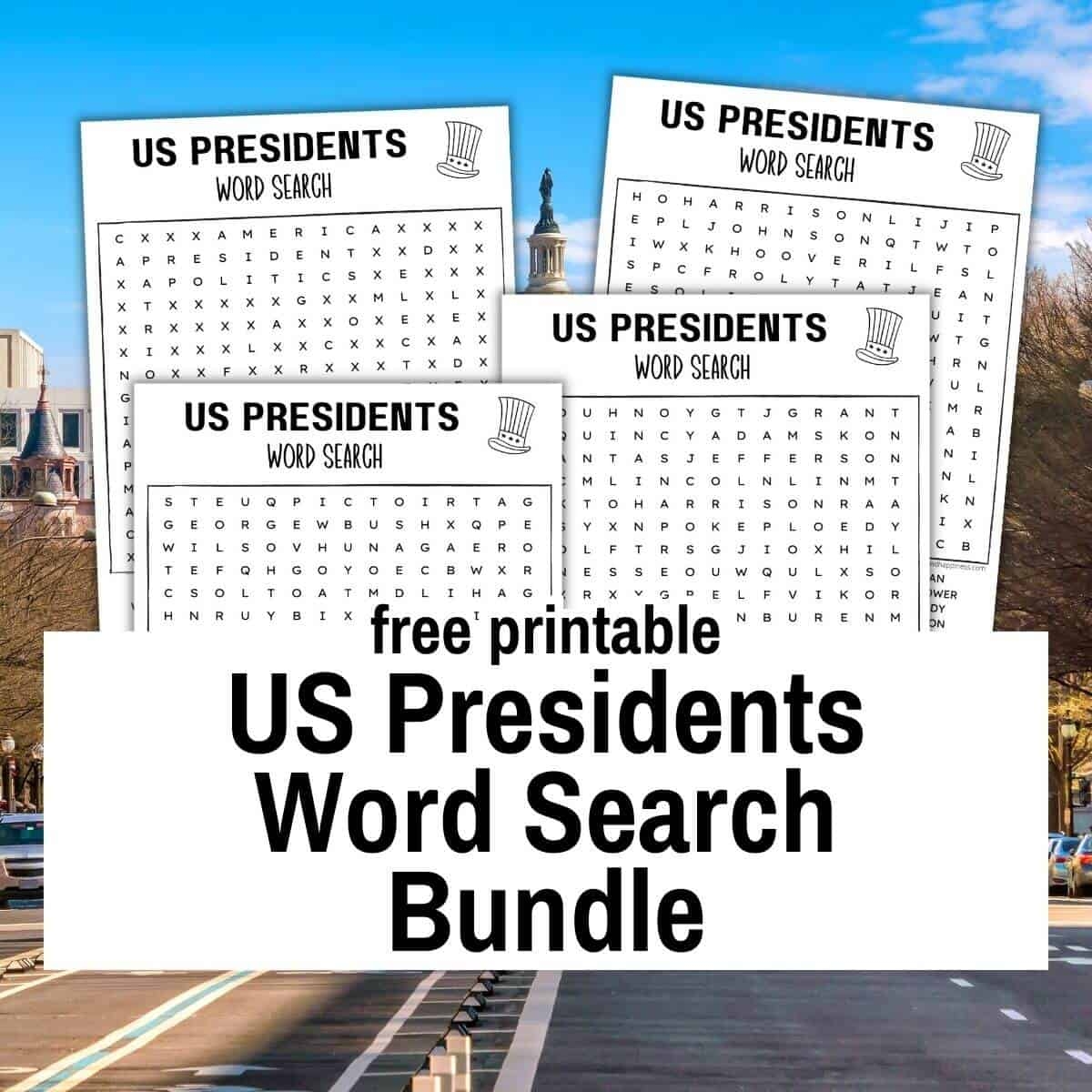 Presidents Word Search Printable