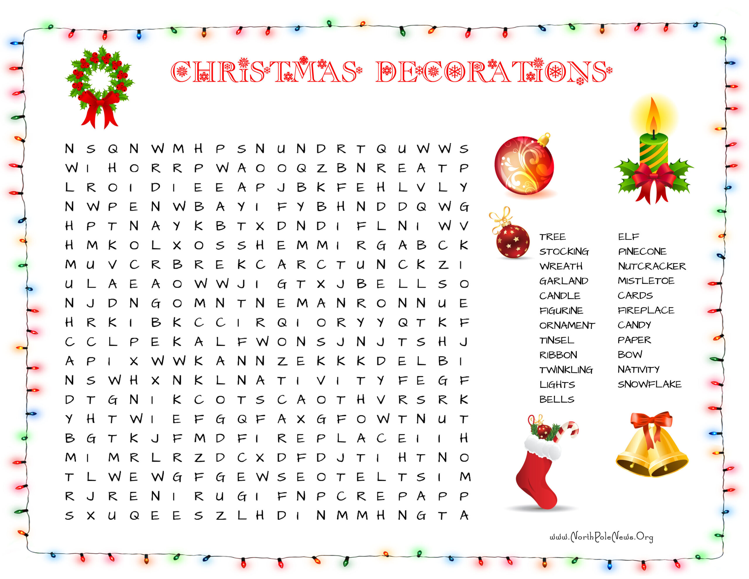 Free Word Search Christmas Printable