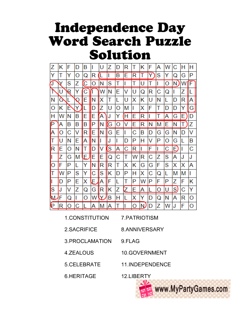 8 Free Printable 4th Of July Word Search Puzzles
