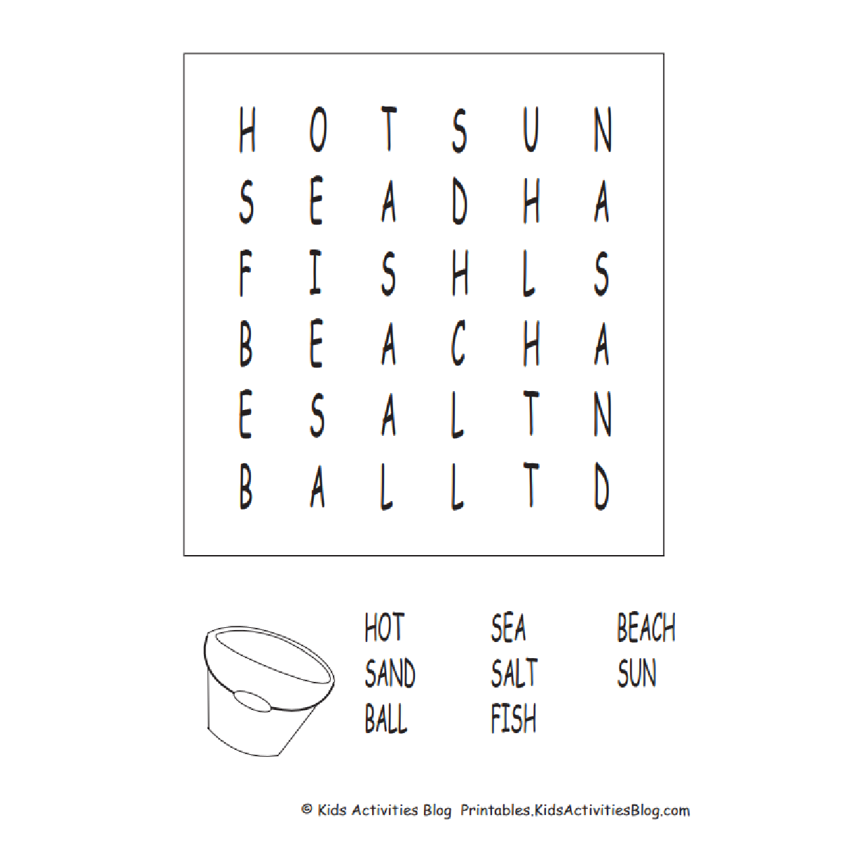 Beach Word Search Printable Beach Word Search Printable