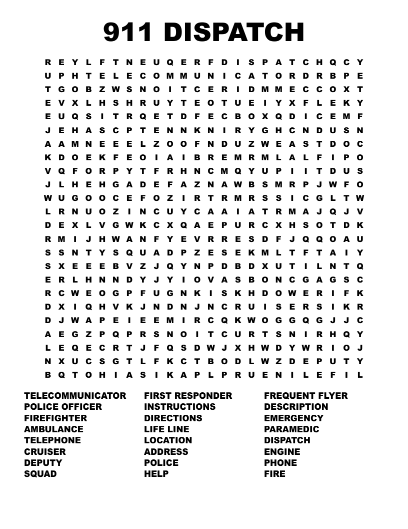 September 11 Word Search Printable