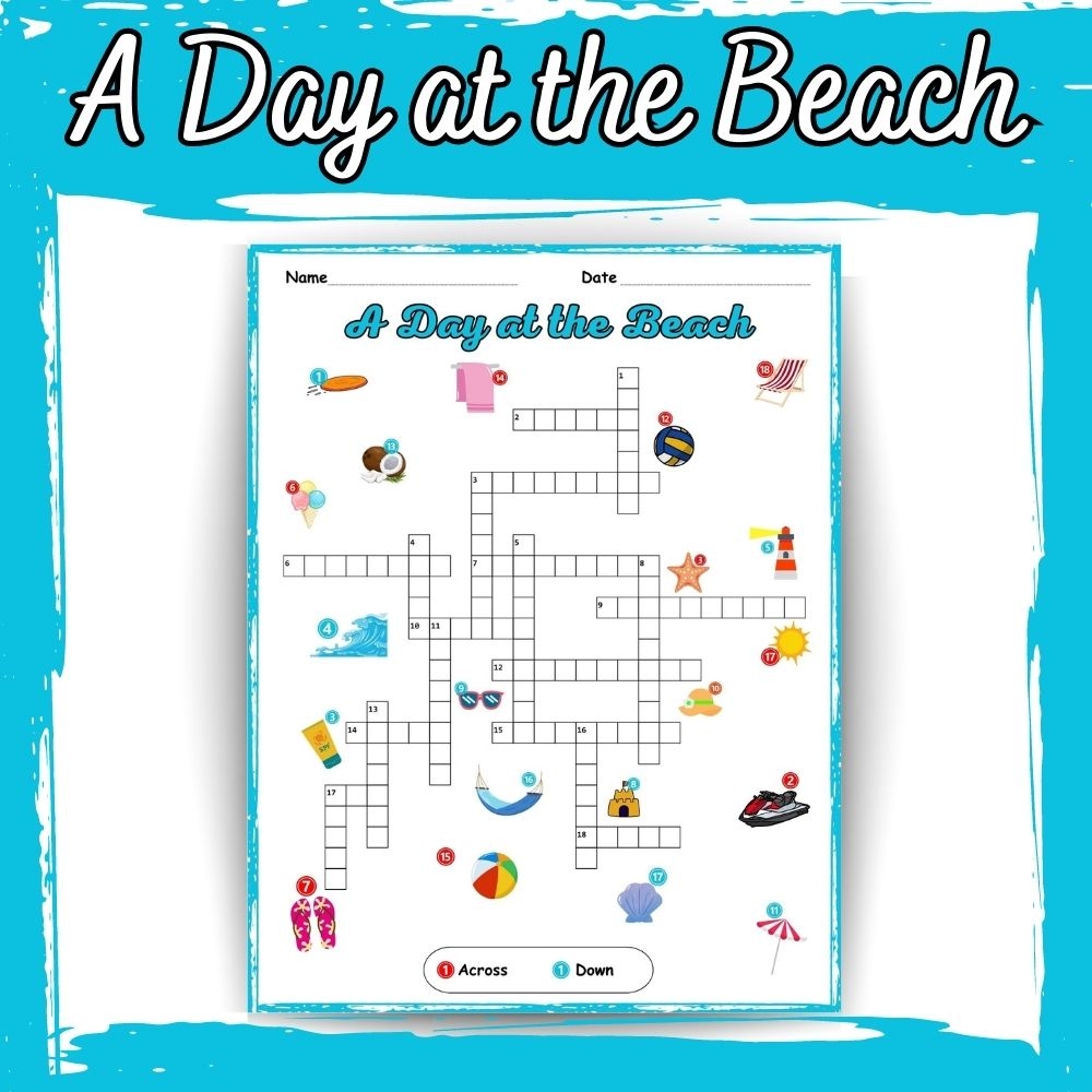 Beach Word Search Puzzle