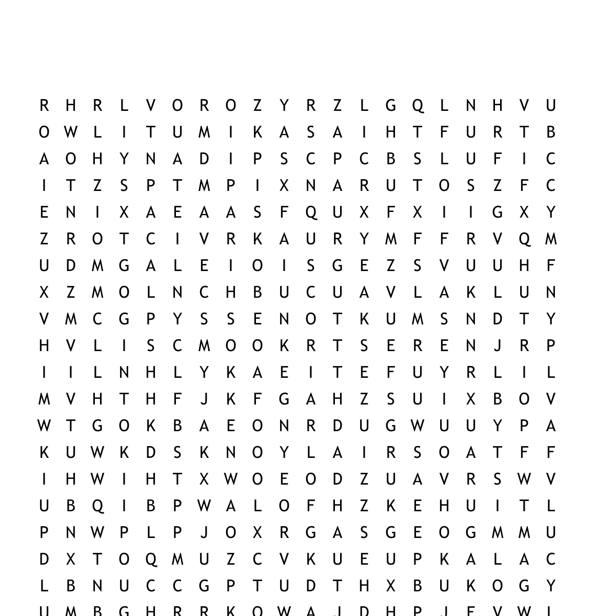 Anime Word Search Printable