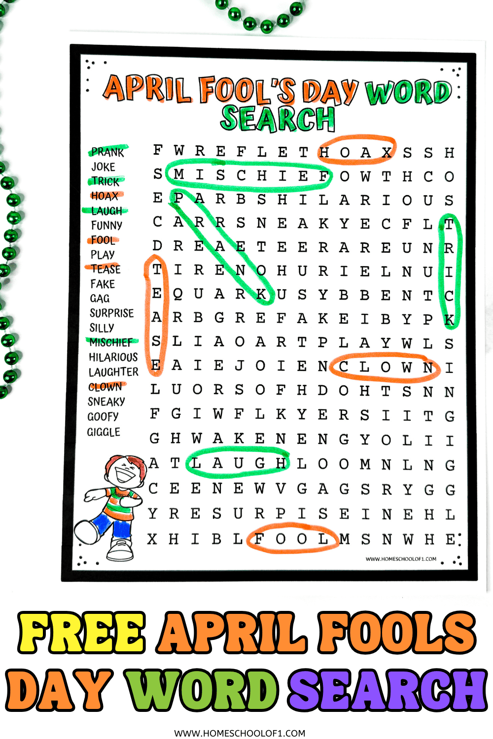 April Positive Word Search