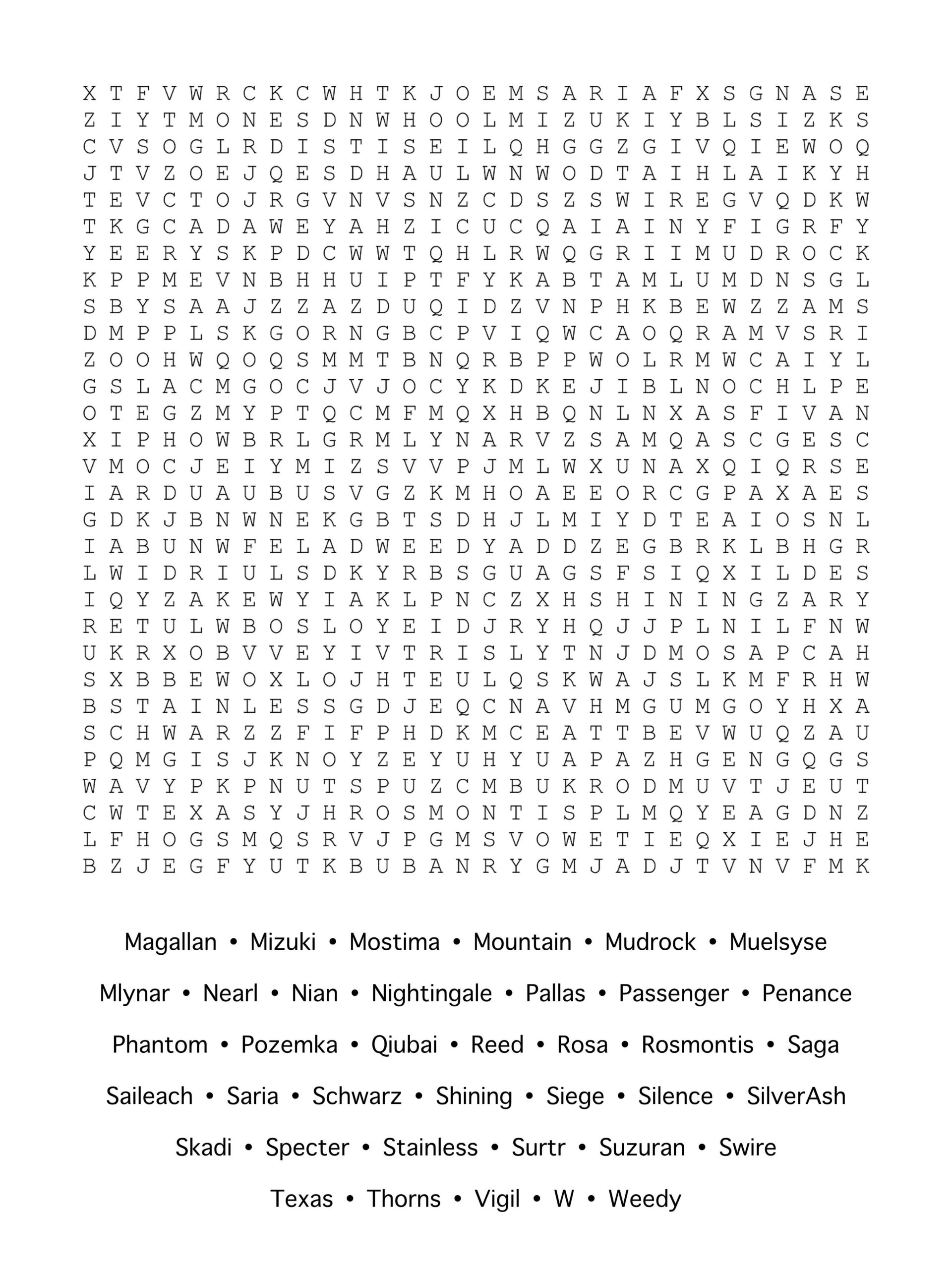 Printable Difficult Word Searches