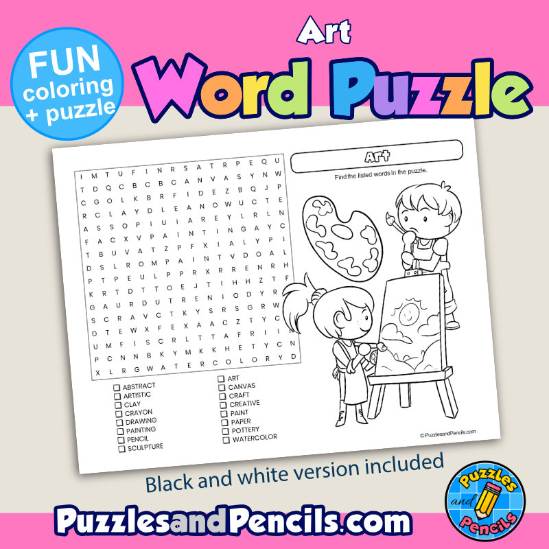 Art Word Search Puzzle Activity Page Wordsearch Made By Teachers