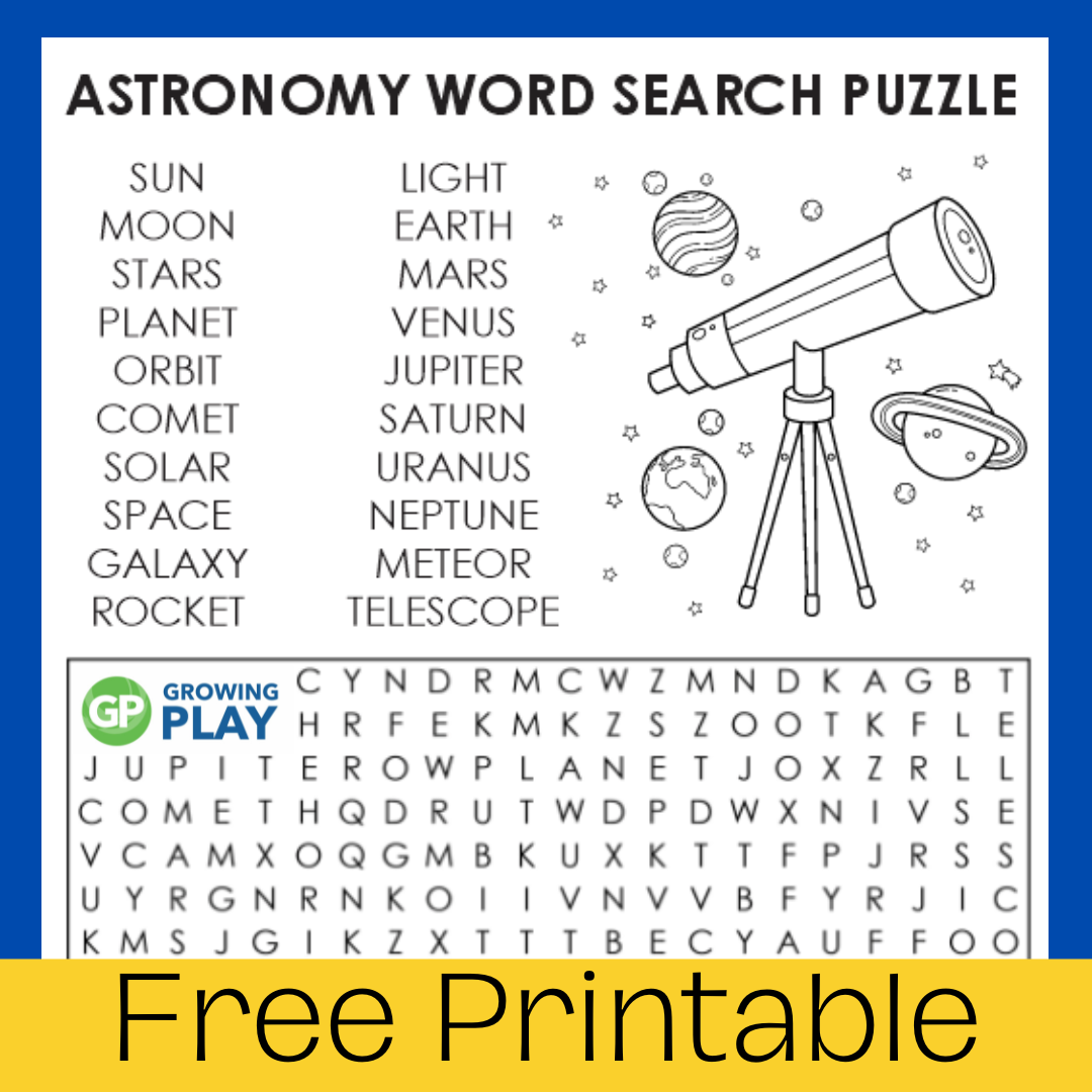 Astronomy Word Search Puzzle Growing Play Astronomy Word Search Puzzle Growing Play