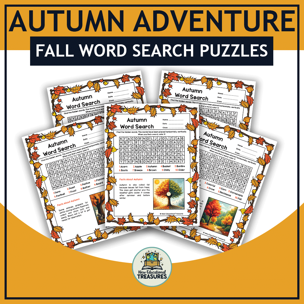 Fall Word Search Puzzles Printable