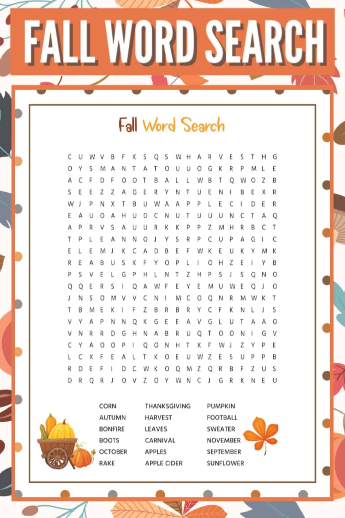 autumn word search worksheets library