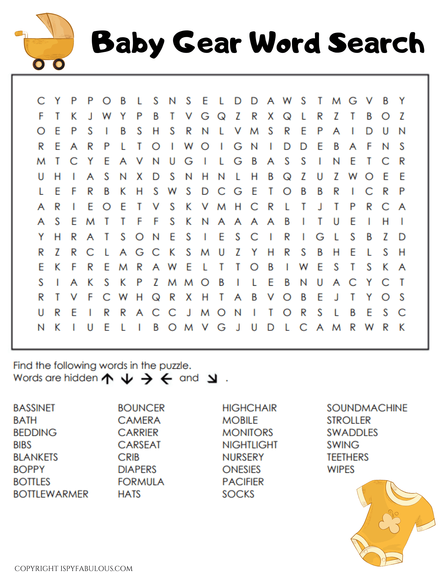 Baby Word Search Printable Clearance