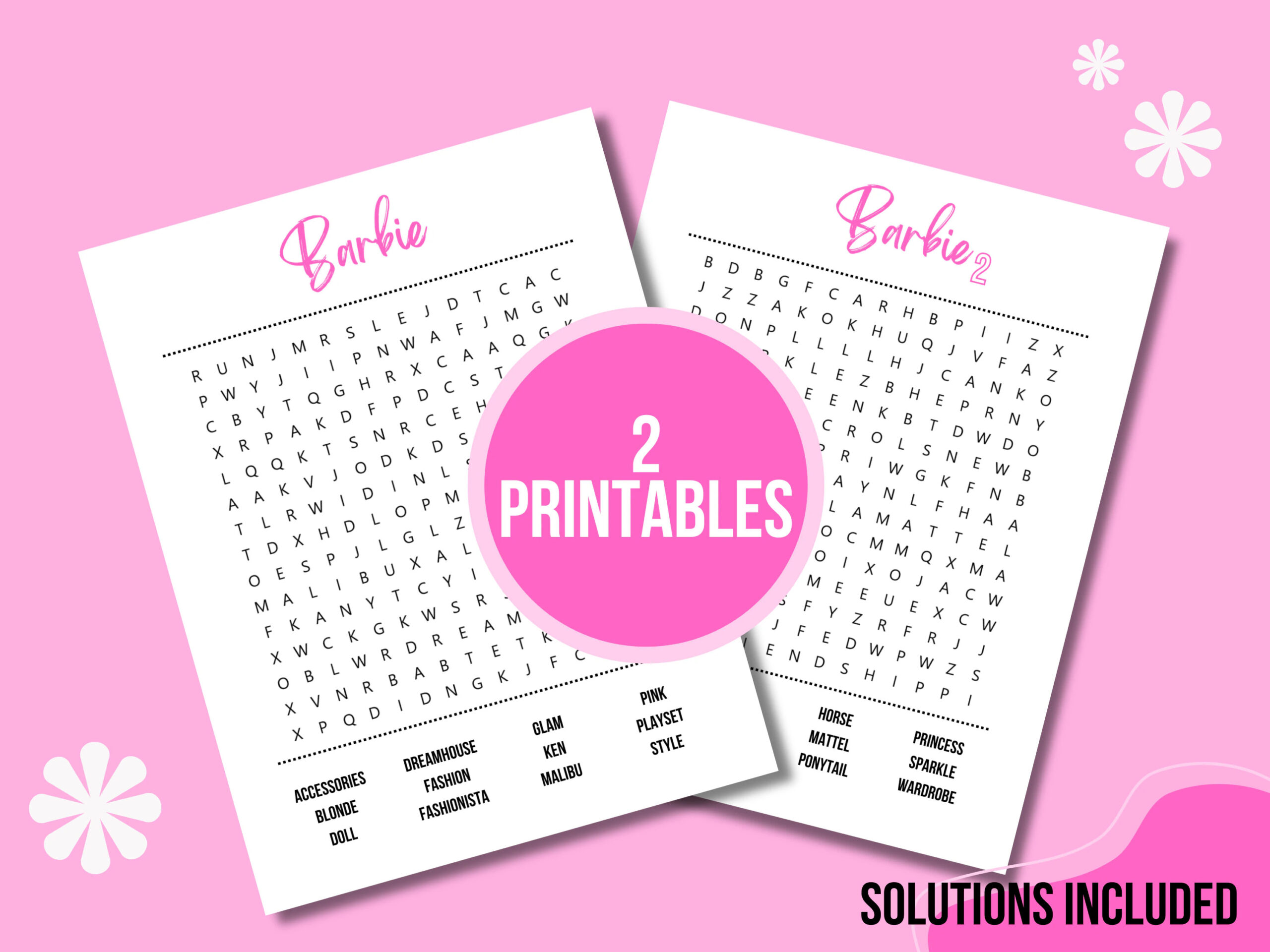 Barbie Word Search Puzzle Fun Activity For All Printable Pages With Answer Key Instant Download PDF Etsy Barbie Word Search Puzzle Fun Activity For All Printable Pages With Answer Key Instant Download PDF Etsy