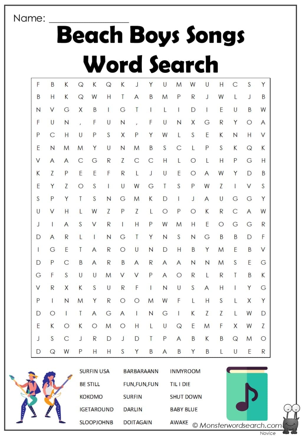 Beach Themed Word Search