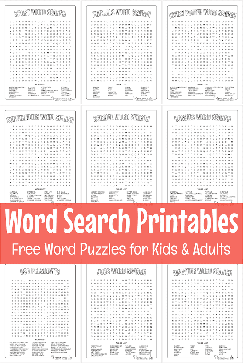 best free word search printable puzzles for kids u0026 adults