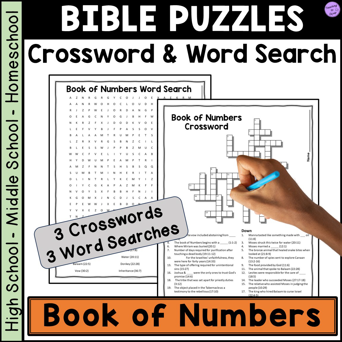 Bible Book Of Numbers Crossword U0026 Word Search Puzzle Activities Classful