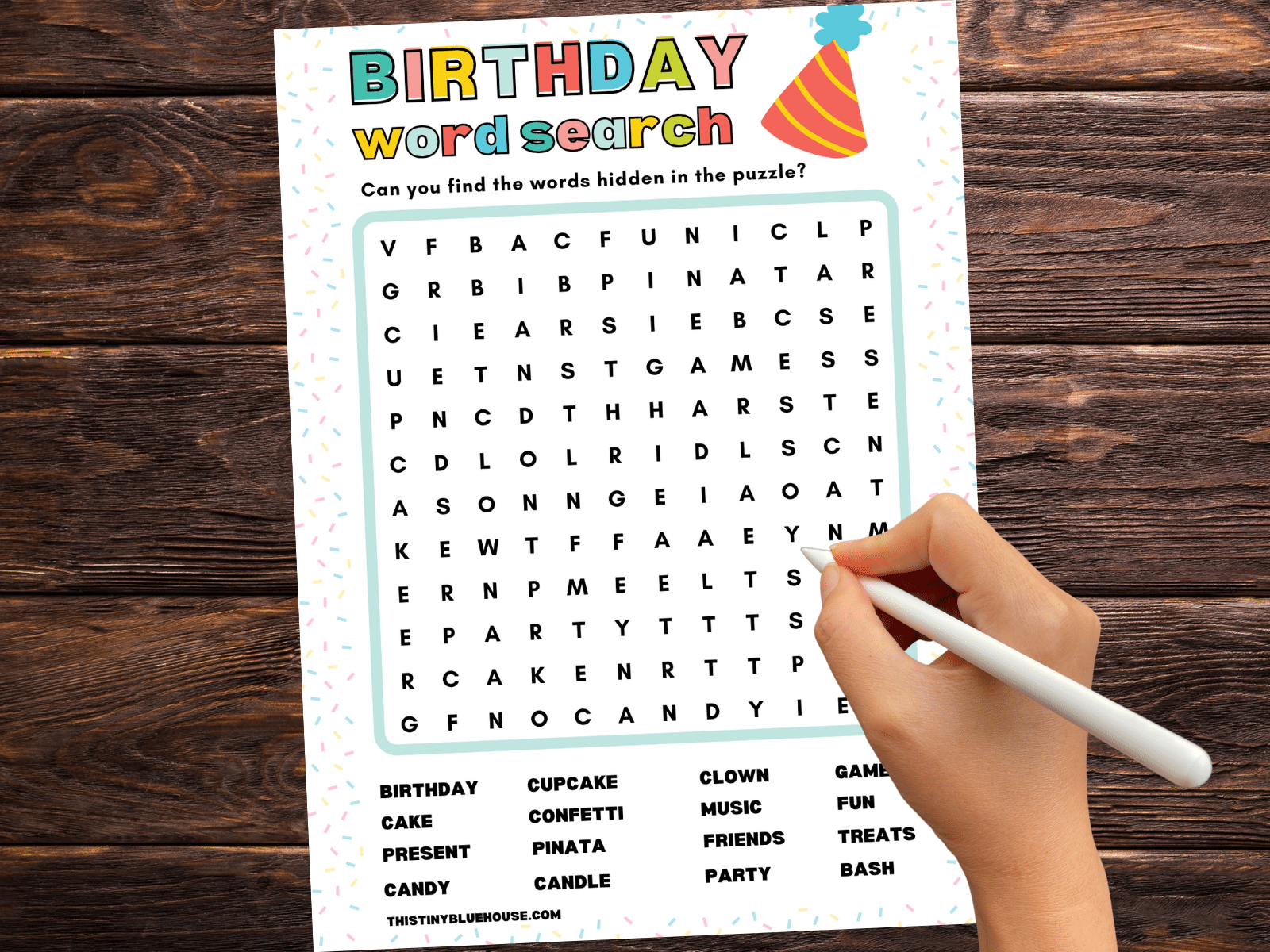 Birthday Word Search This Tiny Blue House