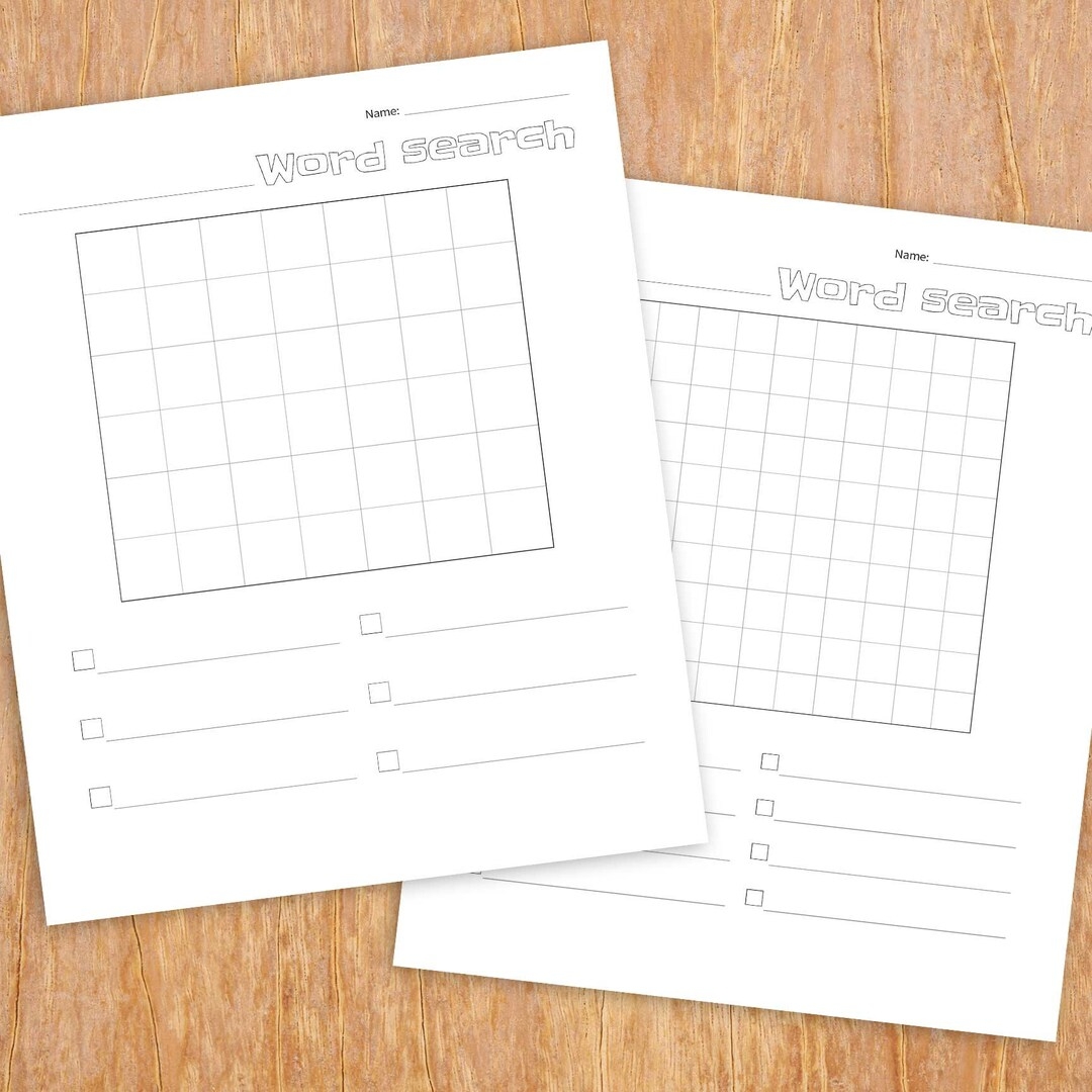 Blank Word Search Make Your Own Word Search 