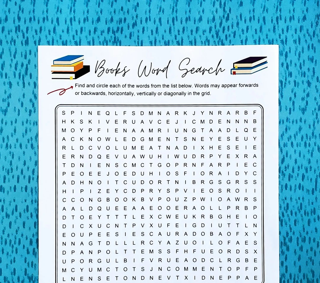 Books Printable Word Search Book Word Puzzle Party Game Brain Teaser Game Home School Classroom Home Activity Book Club Game Etsy