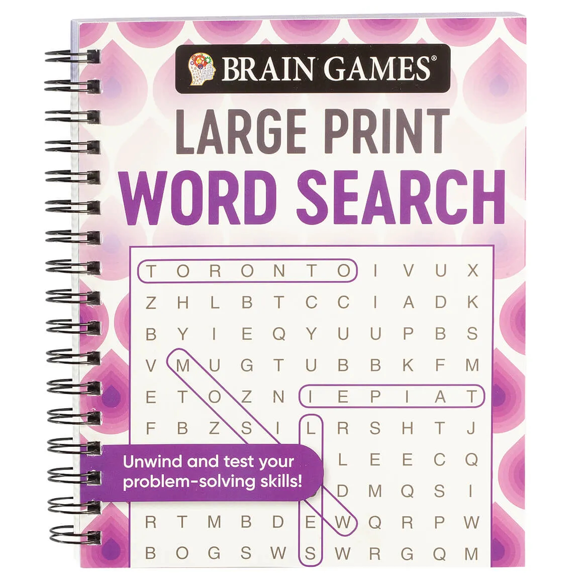 Brain Games Swirls Design Large Print Word Search Puzzles Easy Comforts