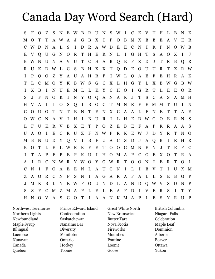 Huge Word Search Printable