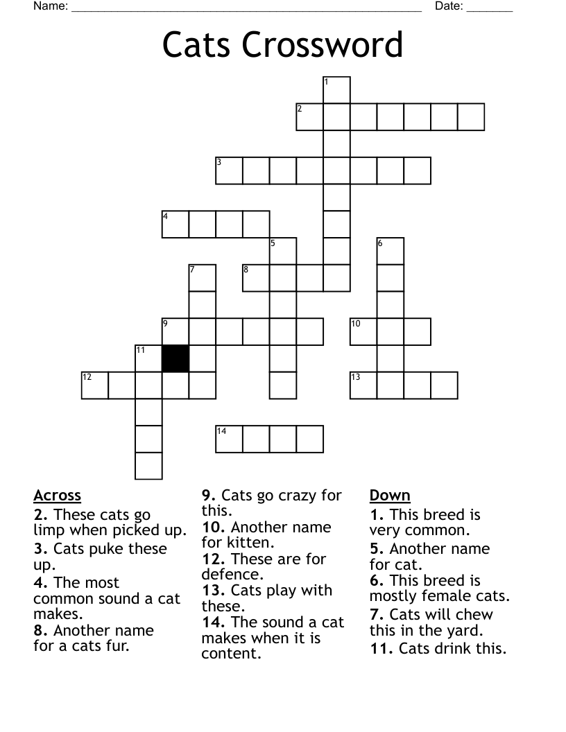 Cat Word Search Printable Free