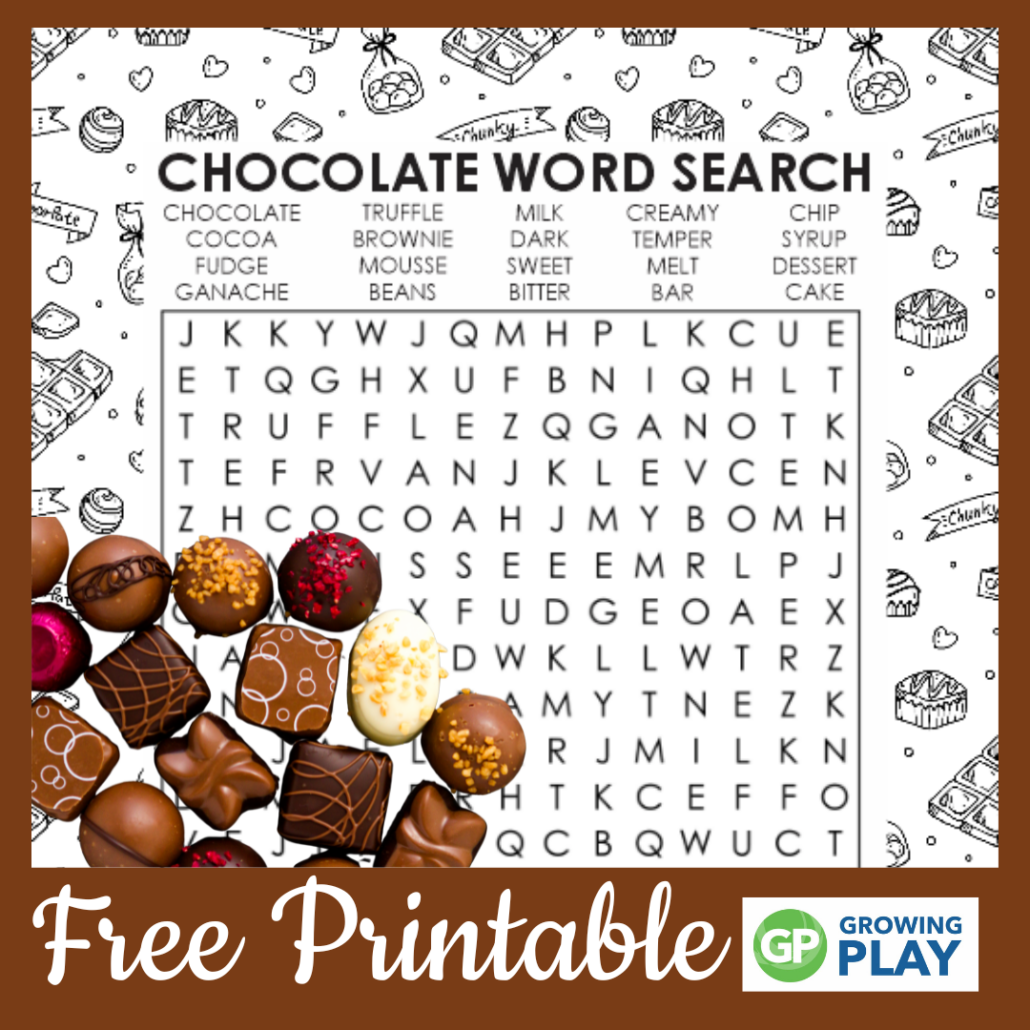 Chocolate Word Search Puzzle Print For Free Today Growing Play