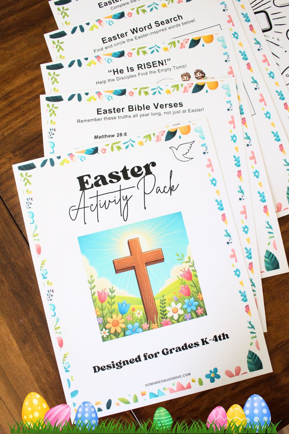Christian easter activity pack for kids coloring pages word search crossword printable 1 Down Redbud Drive