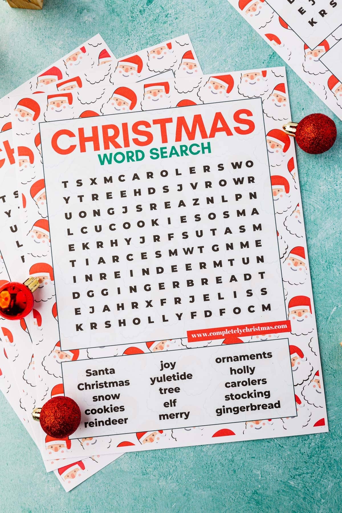 christmas word search free printable