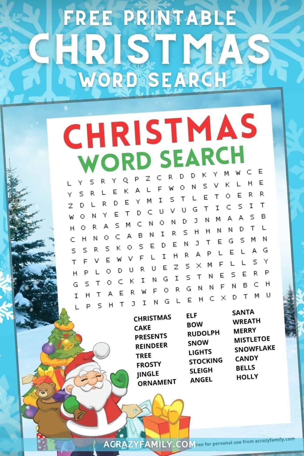 Christmas Word Search Free Printable A Crazy Family Christmas Word Search Free Printable A Crazy Family
