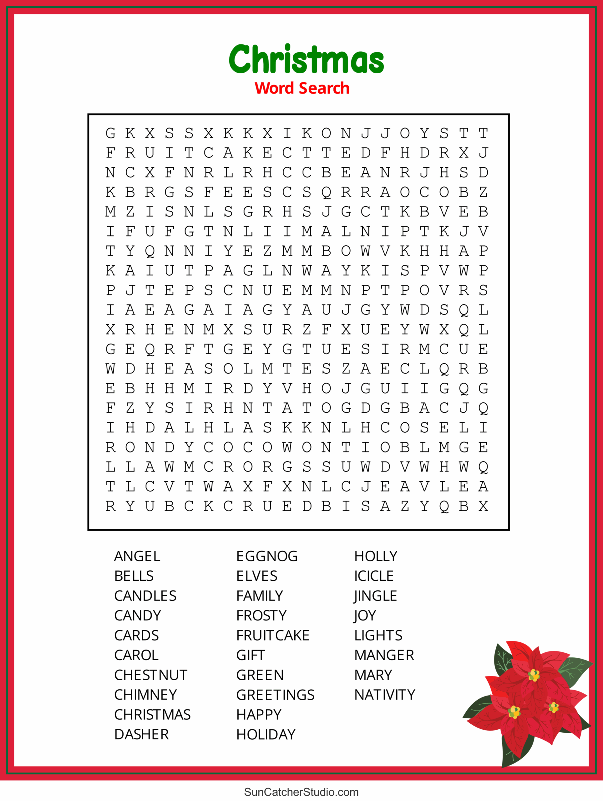 Christmas Word Search Free Printable PDF Puzzles Free 