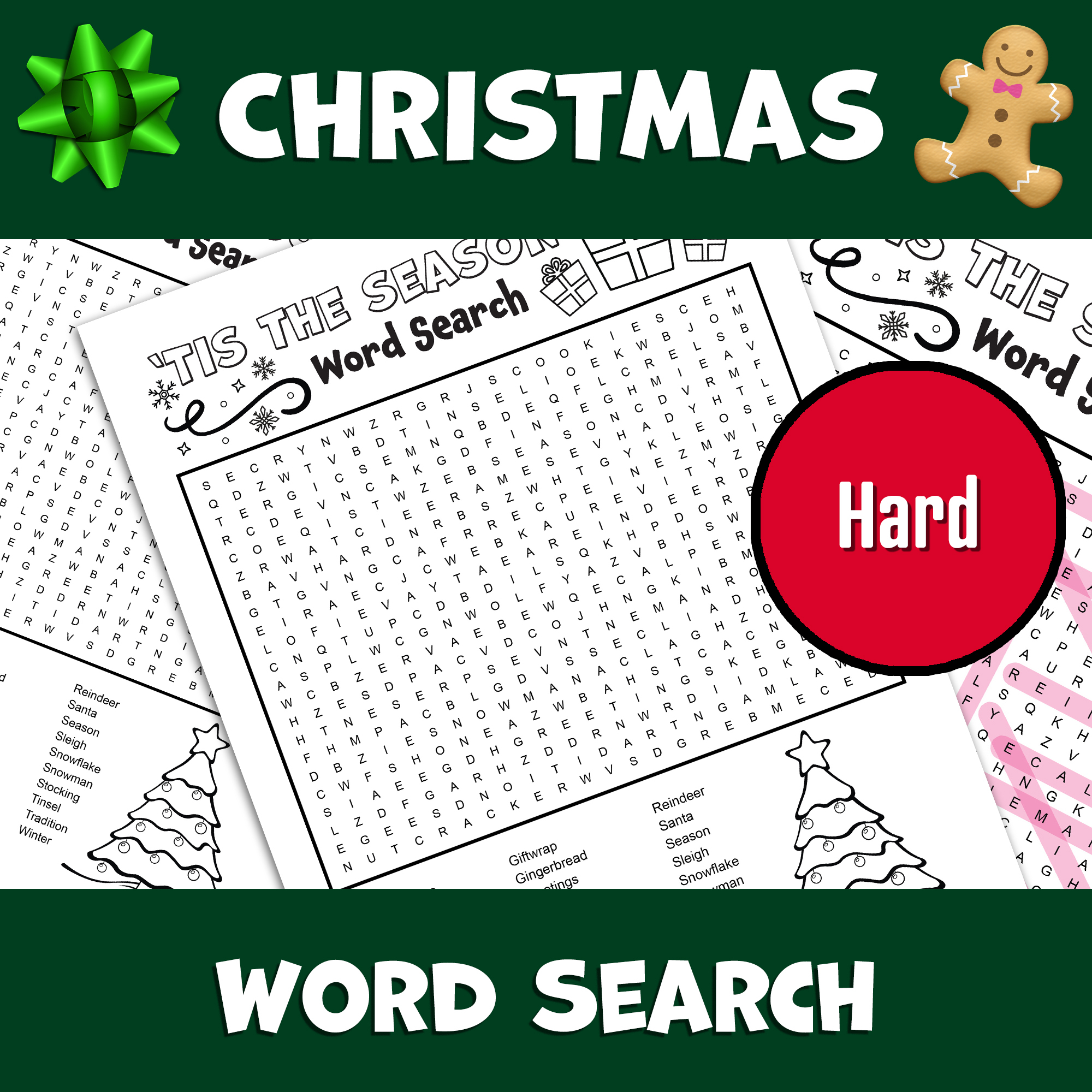 Christmas Word Search Puzzle Hard Holiday Word Search Puzzle 