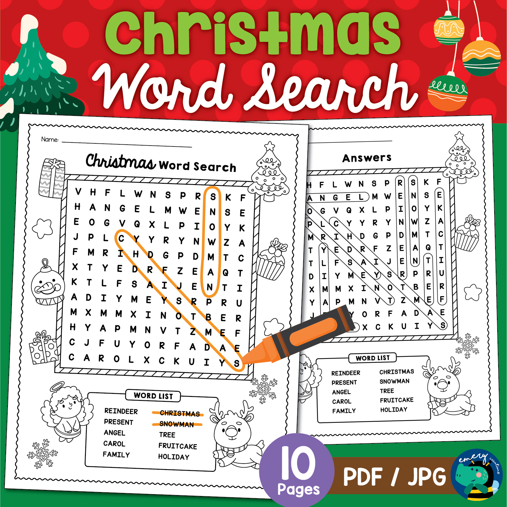 Free Printable Christmas Word Search For Kids