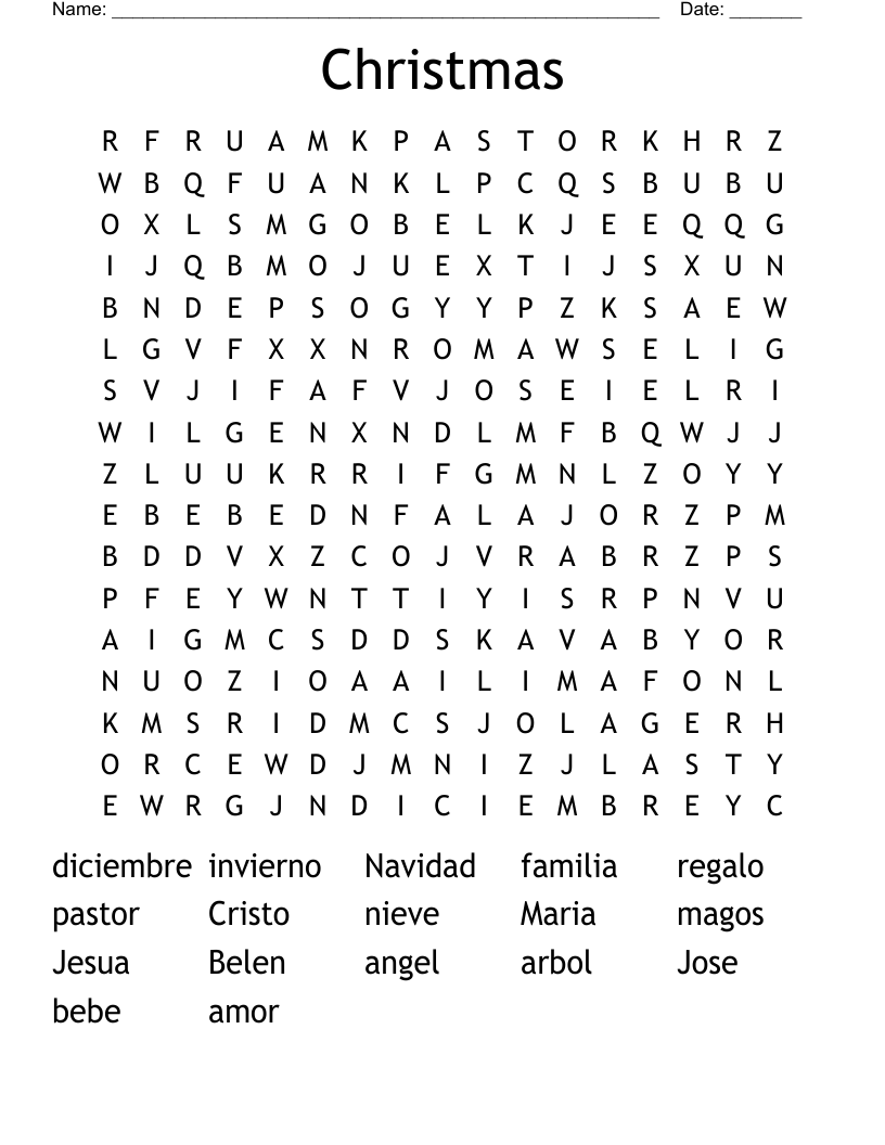Christmas Word Search WordMint