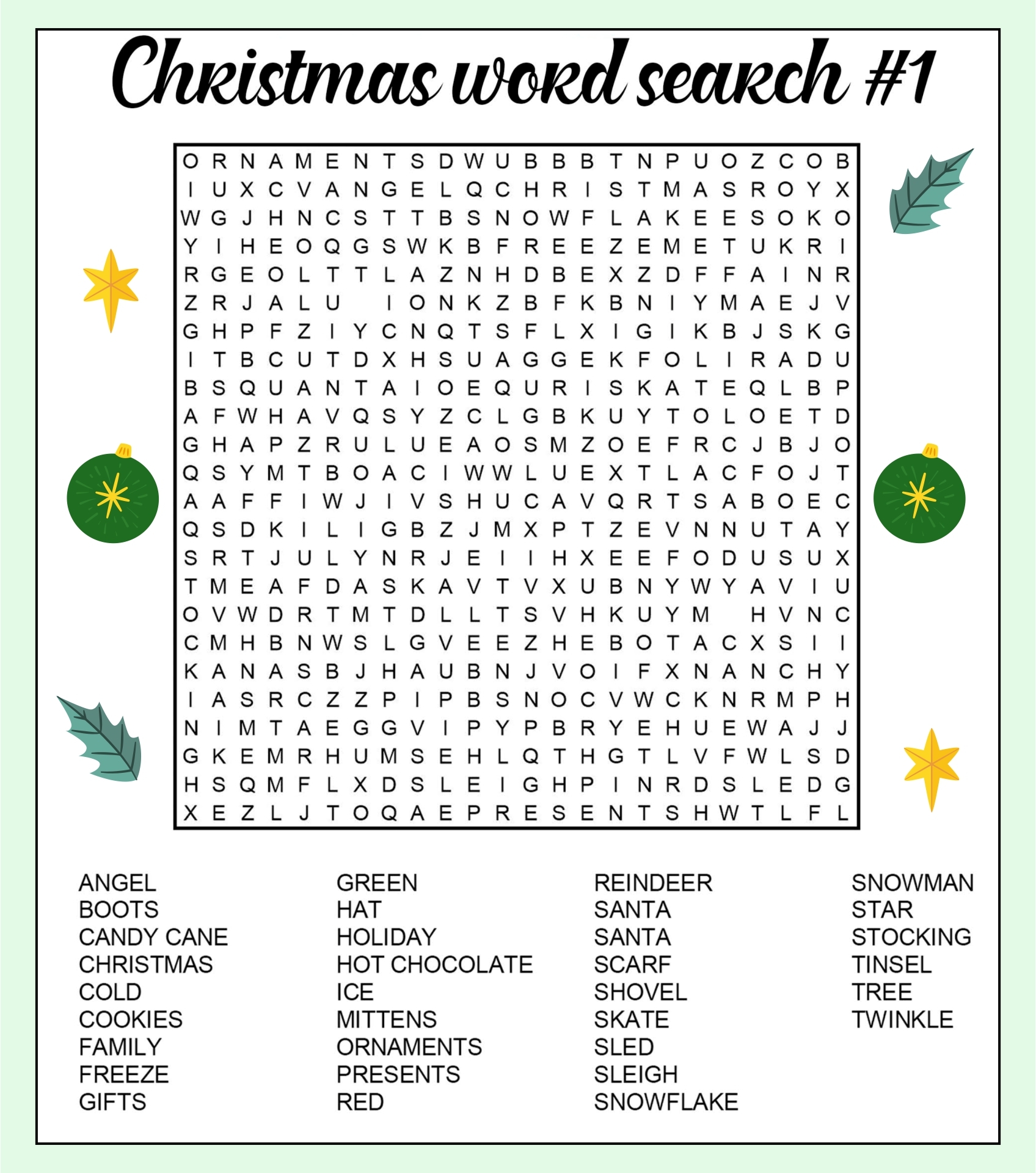 christmas word searches 25 free printables printabulls