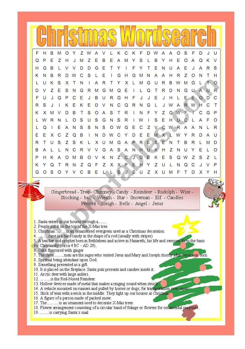 Jumbo Christmas Word Search