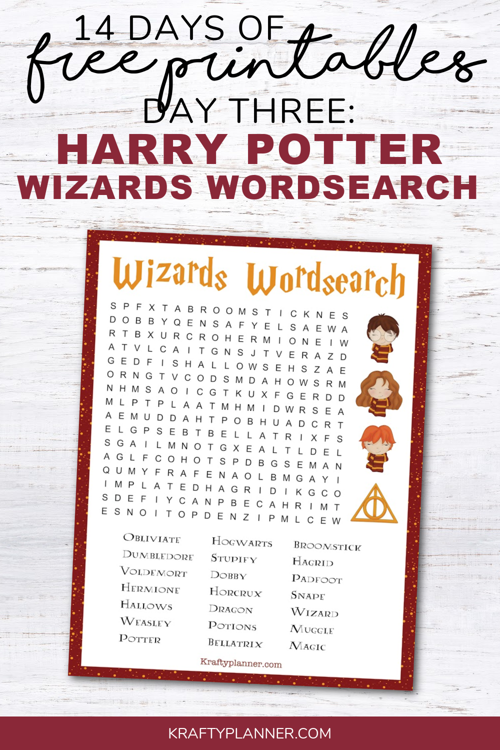 Free Harry Potter Word Searches Printable