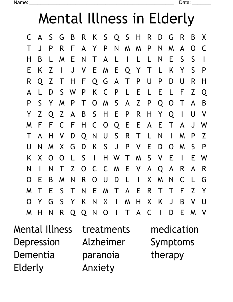 Dementia Word Search WordMint Dementia Word Search WordMint