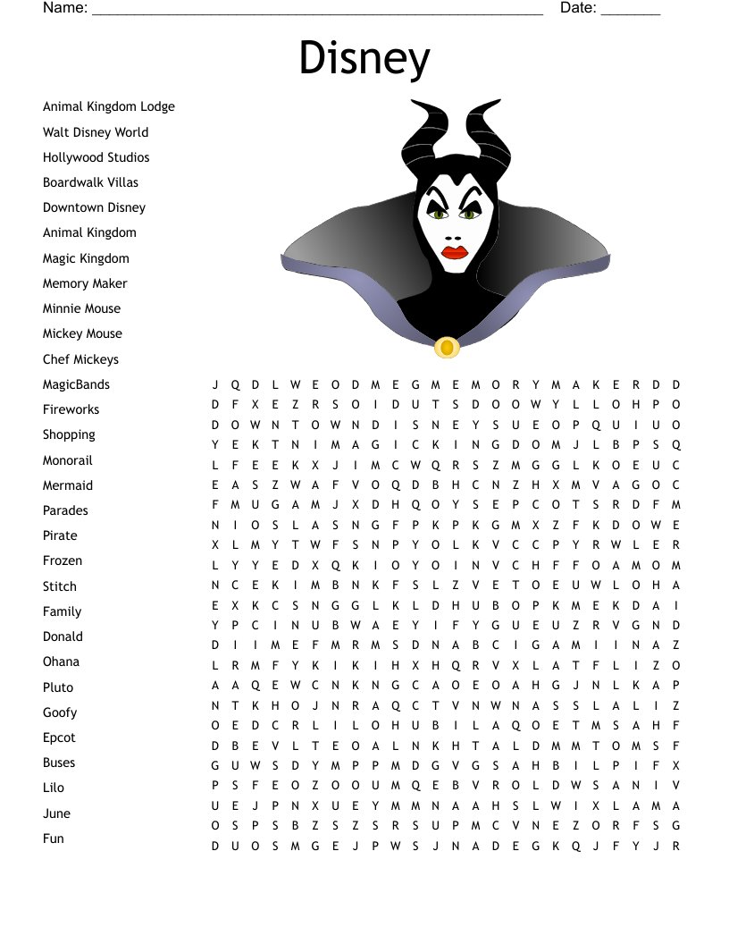 Disney Cruise Word Search WordMint