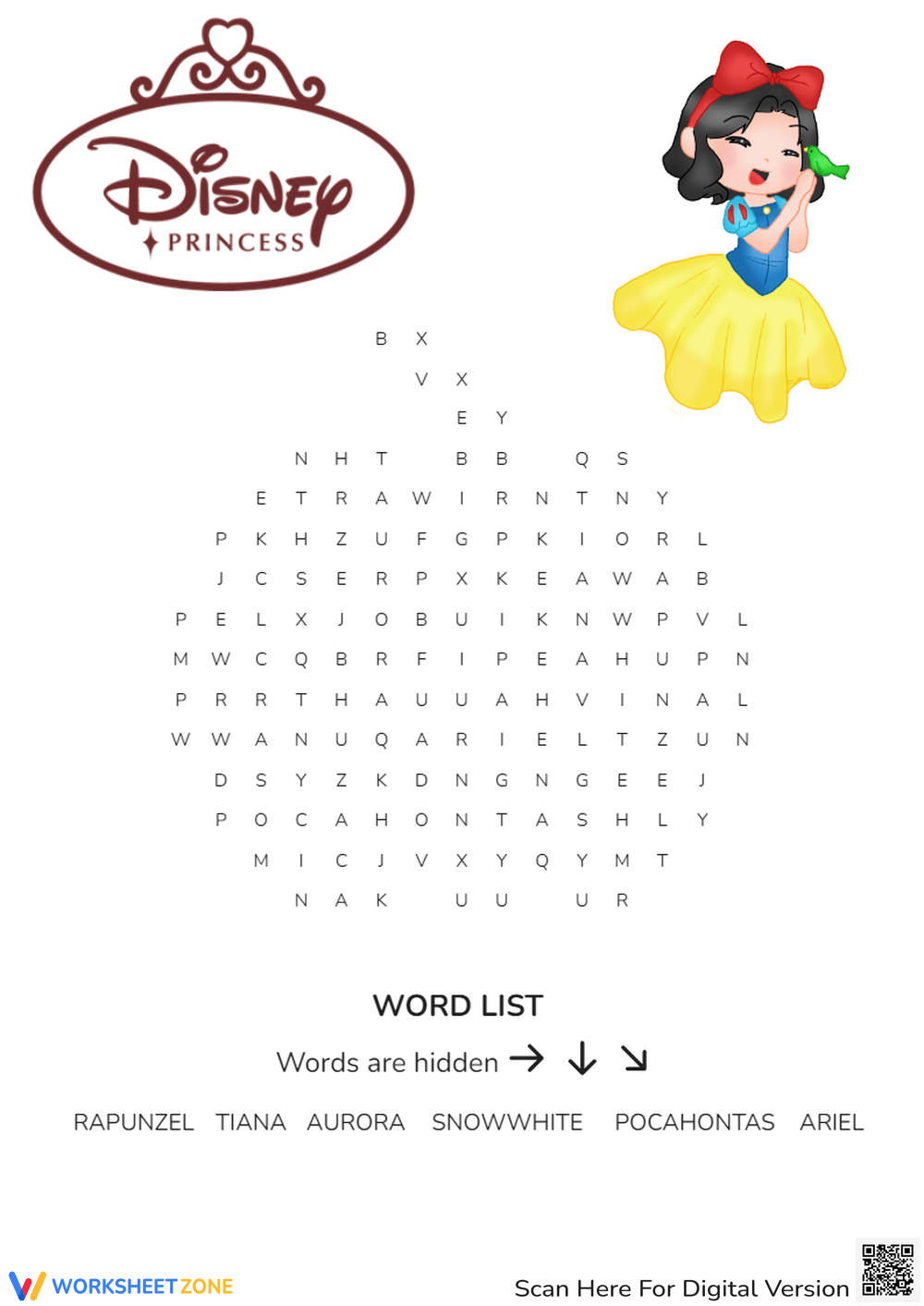 Disney Princess Word Search