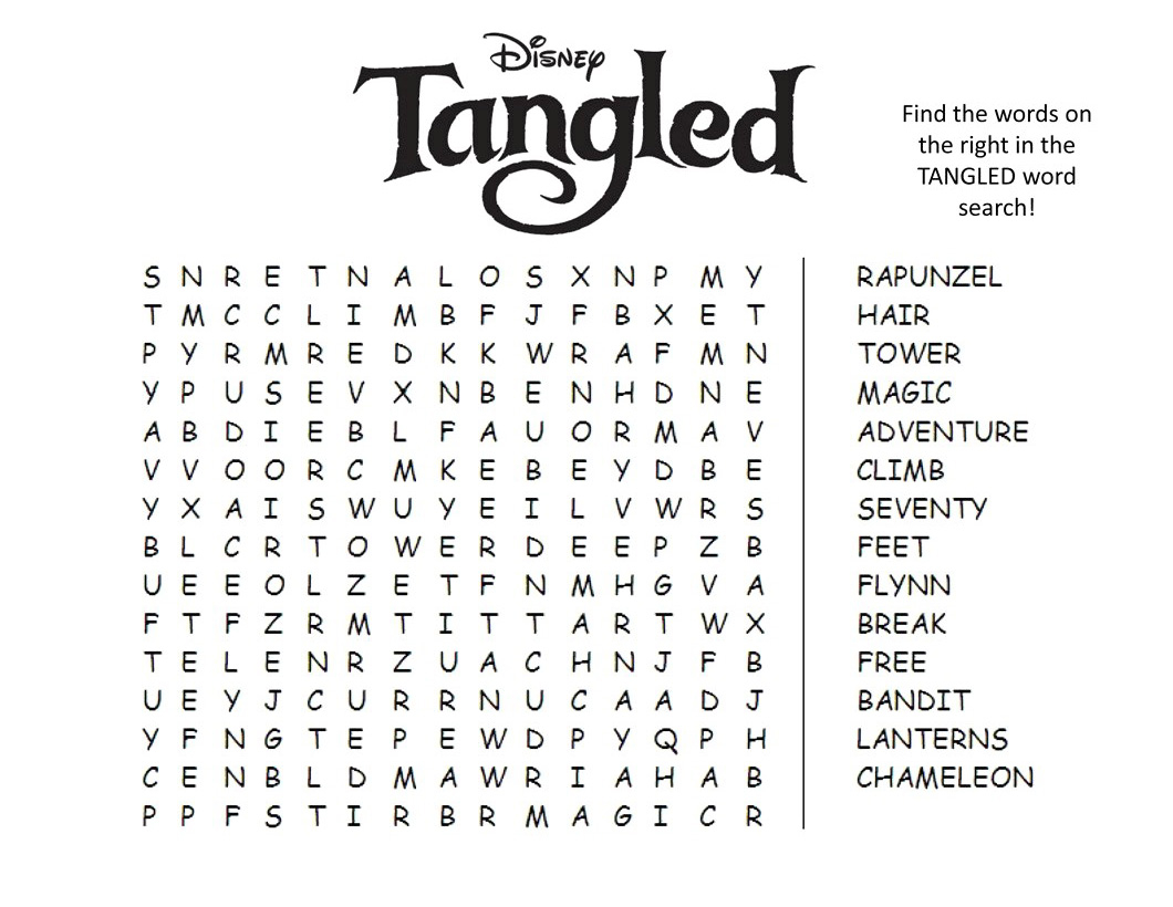 Disney Word Search Best Coloring Pages For Kids
